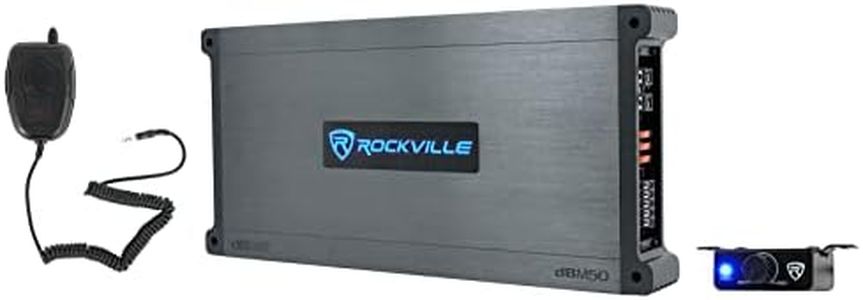 Rockville DBM50 4000W Peak / 980W RMS 5-Channel Marine Amplifier, IPX6, Includes Remote, Adjustable Crossover, PA Mic - Perfect for Boats and Marine Audio Systems