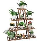 Ufine 4 Tier Wood Plant Stand Indoo