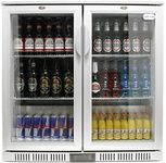 Cater-Cool CK1501LED Commercial Double Door Hinged Silver Bottle Cooler With LED Lighting (UK Mainland Del Only)