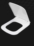 Heltus Premium Round Toilet Seat Cover | PVC Commode Seat Cover | Easy Installation | Resilent | Durable | White Color (Slim 743)