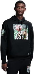 GAME 7 x NBA Officially Licensed Men's Long Sleeve Pullover Hoodie Fleece Heavyweight Sweatshirt, Boston Celtics, L, Black