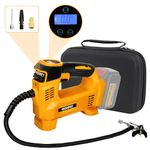 IRONFIST Tire Inflator for DEWALT Battery Portable Air Compressor for Car, Bicycle, Ball, 20V Auto Tire Pump with Digital Pressure Gauge (Tool Only, NO Battery)