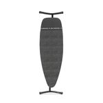 Brabantia Ironing Board D, 135x45cm - Denim Black | 100% Fairtrade Cotton | XL Ironing Board & Wide Surface | Heat Resistant Zone for Steam Generators | Foldable Iron Table & Sit-Down Use