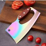 JMAM Steel Chopper Knife Cleaver Meat Cutting in Home Kitchen Restaurant, Non Slip Triple Rivet Handle, High Carbon, Ultra Sharp, Chef Knife for Meat & Vegetable Cutter (1)