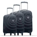 Skybags Mint Graphite Polycarbonate Spinner Hardsided 4 Wheels Carry-On Luggage Set of 3 Small, Medium & Large (Mintsettmgp), 80 Cm