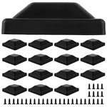 SAHENITEANA 16 Pack Fence Post Caps, 4X4 (3.625X3.625) Inch Black Plastic Square Fence Top Caps, Waterproof and UV Resistant Reusable, with 32pcs Screws, Prevent Fence Posts from Cracking (Black)