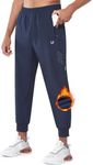 NORTHYARD Men's Fleece Joggers Athletic Warm Sweatpants Workout Gym Running Pants Active Winter Thicken Track with Pockets Navy XL