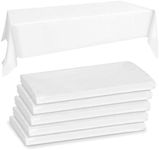 Classycoo Disposable Plastic Tablecloths 137cm x 274cm (54" x 108"), Premium Rectangle Table Cover for Yard BBQ Buffet Table, Parties, Holiday Dinner, Wedding, Anniversary and More -White (5 Pack)