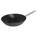 IMUSA Light Cast Iron Wok with Stainless Steel Handle & Pre-Seasoned Nonstick Interior, 12", Black