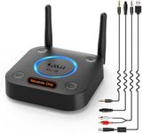 1Mii Long Range Bluetooth 5.1 Receiver with Volume Control, aptX HD Wireless Audio Receiver for HiFi, aptX Low Latency for Old Amp (RCA Digital Optical TOSLINK Coaxial)-B06 Pro