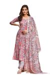 LookMark Women's Trendy Printed Cotton Blend Straight Kurta Pant Dupatta Set ||AZ-LM-OG-KS2092-L Peach