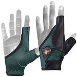 Daskz Archery Gloves One Finger Shooting Left hand Bow Gloves- Professional Leather hunting Gloves for Adults (Green, M, Left)