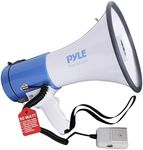 Pyle Compact PA Megaphone Speaker - Portable 50W Handheld Bullhorn with LED Flashlight, Siren Alarm, Adjustable Volume, Detachable Mic, Battery Powered for Indoor & Outdoor Use