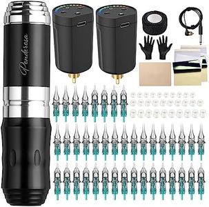 STIGMA Wireless Tattoo Kit Rotary Tattoo Pen Set Complete Tattoo Machine Kit with 2Pcs Batteries 40Pcs Cartridges Needles for Beginners and Tattoo Artists STP35KIT-5