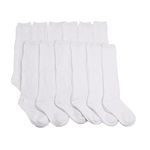 Angelina® Girls Cotton Knee High Socks (12-Pack), 3102P_WhiteL