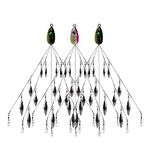 HCHinn Alabama Rig for Bass Striper Fishing Lures Baits 5 Arms Umbrella A-Rig Swimbaits with 12 Willow Leaf Blades for Trout Perch Walleye Freshwater / Saltwater Boat Trolling and More