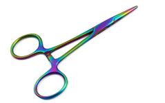 Mosquito Forceps 12.5cm Pet Grooming Hemostat Dog, Cat, Small Pet Ear Hair Puller Locking Forceps, Multi Color (12.5cm Straight)