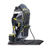 DROMADER Hiking Baby Carrier Backpack - Baby Backpack Carrier - Child Carrier Backpack System with Diaper Change Pad, Insulated Pocket, Rain Cover and Sun Shade - Black and Yellow