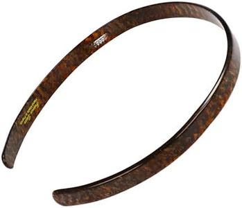 Brown Headband for Women, France Luxe 1/2" Ultracomfort, Flexible Fit Plastic Headband with Gentle Teeth, Comfortable, All-Day Hold, Metallic Mojave