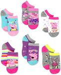 Peppa Pig Girls Toddler 6 Pack Socks Set (Shoe: 10-4 (Sock: 6-8), 6 pk No Show)