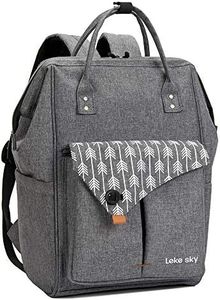 Lekesky Laptop Backpack 15.6 Inch Women Computer Backpack Travel Back Pack for Business/School/College, Casual Daypack Water Repellent, Grey