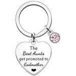 SDOFY Godmother Gifts Godmother Keyring Godmother Baptism Gifts Christening Birthday Christmas Gifts for Godmother (Best Aunts)