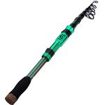 Sougayilang Telescopic Fishing Rod - 24 Ton Carbon Fiber,CNC Machined Reel Seat, Comfortable EVA Handle, Travel Fishing Rod for Bass Trout Fishing (Dark Coffee Fishing Rod, 1.8m/5.9ft)