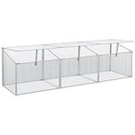 Outsunny Garden Portable Aluminium Cold Frame Greenhouse, Top Openable Planter Box for Flowers, Vegetables, and Plants, Indoor and Outdoor Use, 71" x 21" x 20", Clear