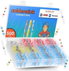 Solderstick 500 Pieces Waterproof Solder Seal Wire Connectors Kit, Electrical Insulated Wire Splice Heat Shrink Wire Connectors with 4 Gauges - 12-10, 16-14, 22-18, 26-24 AWG