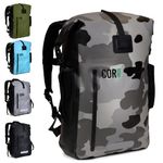 COR Surf Waterproof Dry Bag Backpack with Padded Laptop Sleeve Heavy Duty Roll-Top Pack (Camo, 25L)