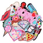 Yolev 30pcs Embroidered Iron On Patches for Clothing Jackets Appliques Stickers Sewing On Patches for Clothes Backpacks Jackets Jeans Dress Hats DIY Accessories