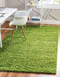 Carpetify Carpet Home Furnishing Modern Shaggy Rectangular Carpets And Rugs For Hall Offices Kitchens Bedroom Living Room And Cabins For Bedroom Kids Room Floor Home Decor (Green, 4X6 Feet)