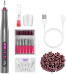 CkeyiN Cordless Nail Drill Set - Professional Electric Nail File with 12 Drill Bits, Professional Adjustable Speed 6000-20000 RPM Electric File for Nails for Natural Acrylic Gel Nails