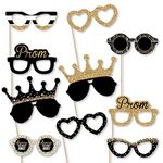 Big Dot of Happiness Prom Glasses - Paper Card Stock Prom Night Party Photo Booth Props Kit - 10 Count