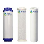 AQUA FILTER 10 Inch 3-Stages Under Sink Reverse Osmosis RO Water Replacement Cartridges, Set for RO System Including Sediment