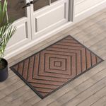 ubdyo Large Extra Durable Door Mat - Dirt Trapping Outdoor Welcome Mats - Non-Slip Outdoor Door Mats - Low Profile Front Door Mat - Doormat - Door Mats Indoor (36" x 24", Bright Brown)…