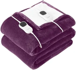 Homemate Electric Heated Blanket King - 100"x90" Heating Blanket King Size Dual Control 1/2/4/6/8 Hours Auto-Off 10 Heat Level Heat Blanket Over-Heat Protection Flannel Sherpa ETL Certification