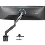 VIVO Premium Aluminum Heavy Duty Monitor Arm for Ultrawide Monitors up to 49 inches and 33 lbs, Single Desk Mount Stand, Pneumatic Height, Max VESA 100x100, Black, STAND-V101G1