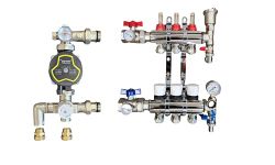 Wärmer System 3 Port Underfloor Heating Manifold with 'A' Rated Auto Pump GPA25-6 III and Blending Valve Set