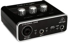 Behringer U-PHORIA UM2 Audiophile 2x2 USB Audio Interface with XENYX Mic Preamplifier, Black