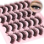 Natural False Eyelashes Wispy Mink Lashes Fluffy 16mm Cat Eye Lashes Natural Look Eye lash Like Extensions 5D Volume Strip Fake Eyelashes Pack by TNFVLONEINS