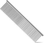 Dog Comb, Cat Comb with Rounded and Smooth Ends Stainless Steel Teeth, Professional Grooming Tool for Removes Tangles and Knots, Pet Comb for Long and Short Haired Dogs, Cats and Other Pets…