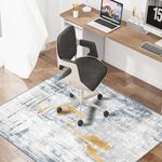 WTHYGB Office Chair Mat for Hardwood Floor Abstract Washable Desk Throw Rug for Rolling Chair Non-Slip Computer Chair Protector 48”x60”