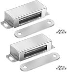 Onarway Magnetic Door Catch 20KG Pull Strong Magnet Cabinet Latches Magnetic Hardware Stainless Steel Chrome Door Closer for Bathroom Kitchen Sliding Door Window Cupboard (40lbs Strength 2 Pack)