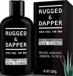 RUGGED & DAPPER Daily Power Scrub | 8 oz | Premium Exfoliating Mens Face Wash | Deep Cleans + Prevents Breakouts | Face Wash Men's | Natural Ingredients | Made in USA