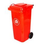 HBI Wheel Garbage Dustbin Trash Can | Dustbin With Wheels Outdoor Garbage Cans with Lid | Large Dustbin for Hotel, Cafe, Restaurant and Societies (240 Litres, Red)