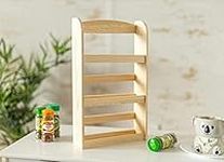 Marco Paul Interiors Herb and Spice Rack, 3 Shelf Free Standing wooden spice rack or Herb Organiser, 15 Jar Kitchen Capacity Storage and Organiser Pantry Storage Rack