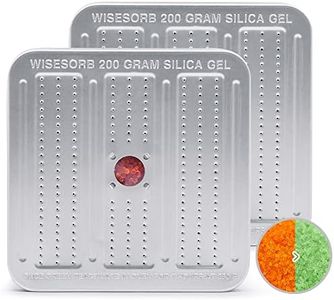 Wisesorb 200 Gram 2 Pack Gun Safe Dehumidifier, Reusable Silica Gel Dehumidifier, Indicating Silica Gel Desiccant Canister (Orange to Green)