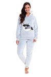 Daisy Dreamer Womens Girls Pyjamas PJs for Ladies Twosie Pyjama Set Soft Fleece Mother & Daughter Matching Pajama Set, Raccoon 9-10 Years