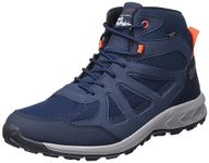 Jack Wolfskin Men's Woodland 2 Texapore Mid Hiking Shoe, Dark Blue/Red, 9.5